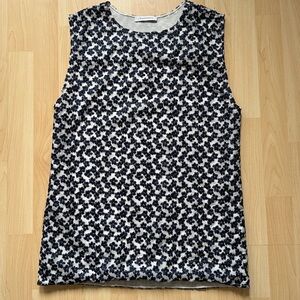 JW Anderson white blue floral embroidered tank top tunic, size S